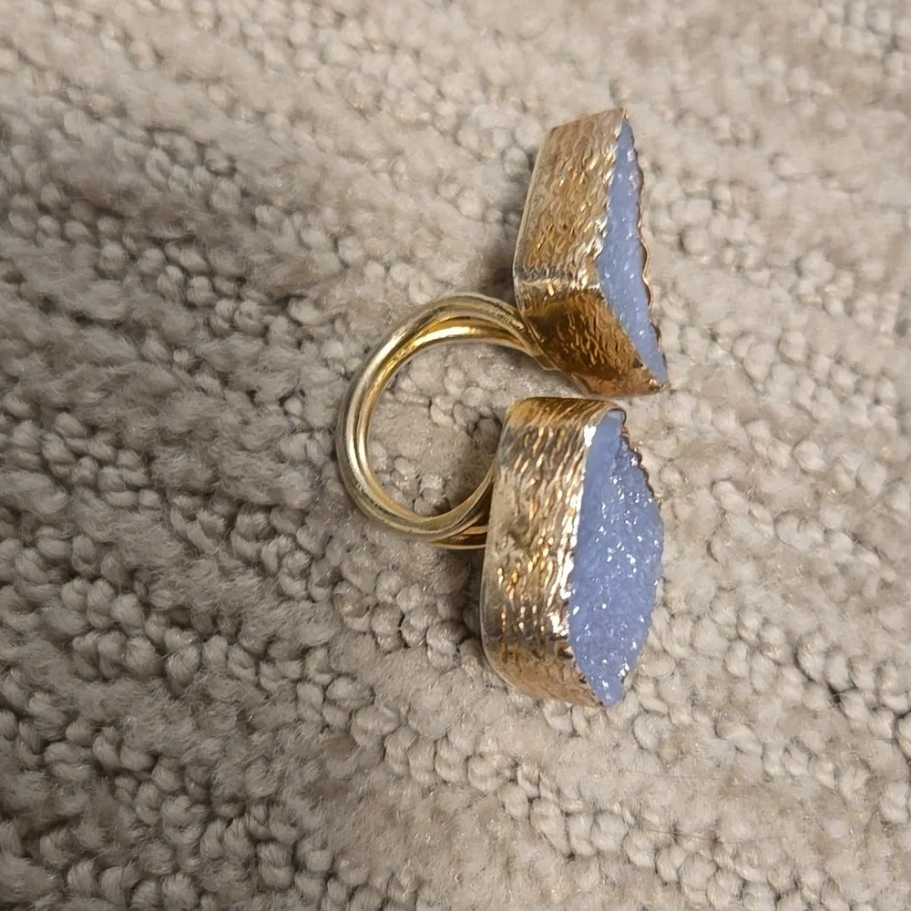 Vita New York Blue Druzy Quartz 925 Silver Ring